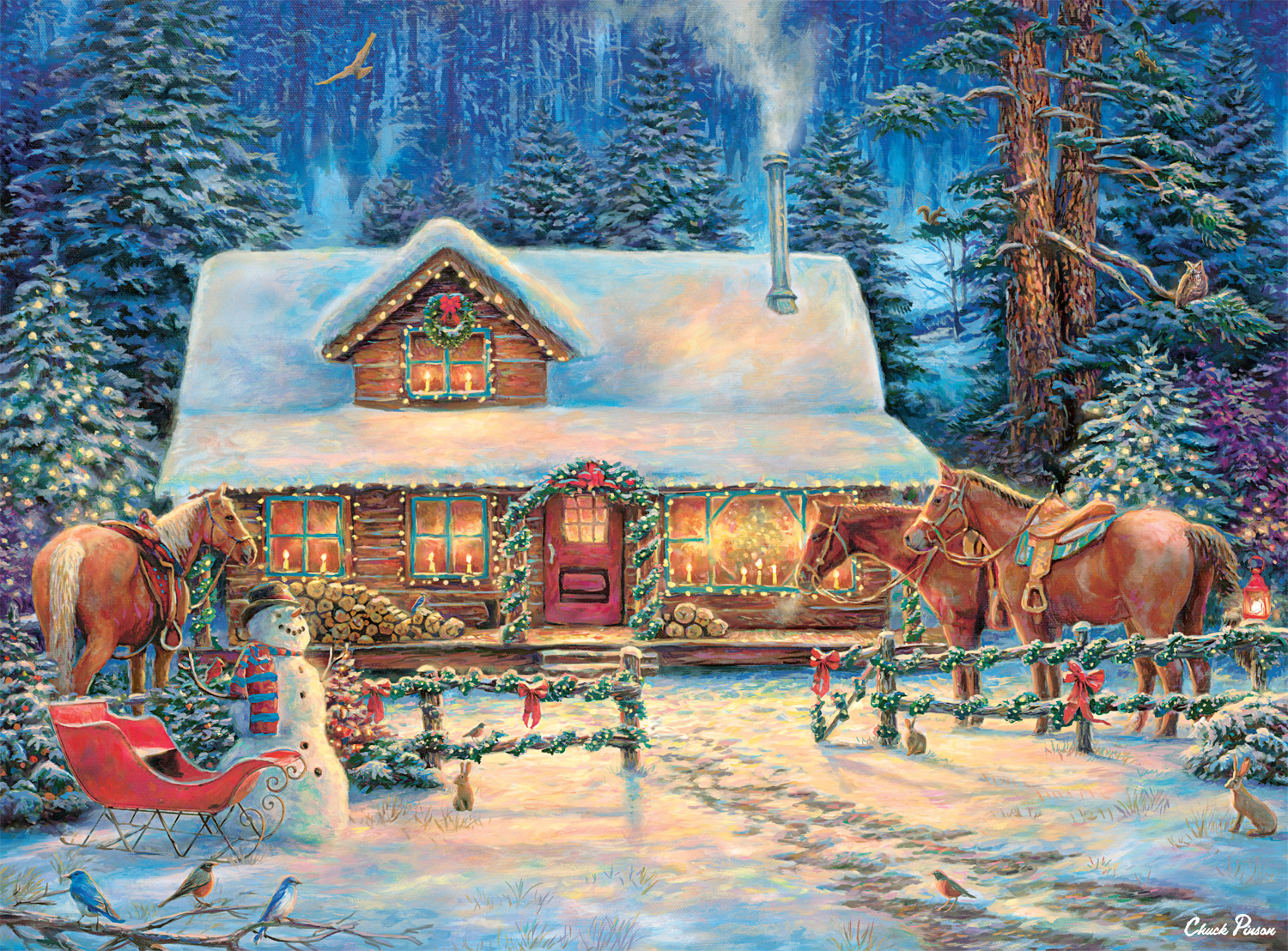 Buffalo Games 1000-Piece Chuck Pinson Winter's Oasis Adult Interlocking Jigsaw Puzzle