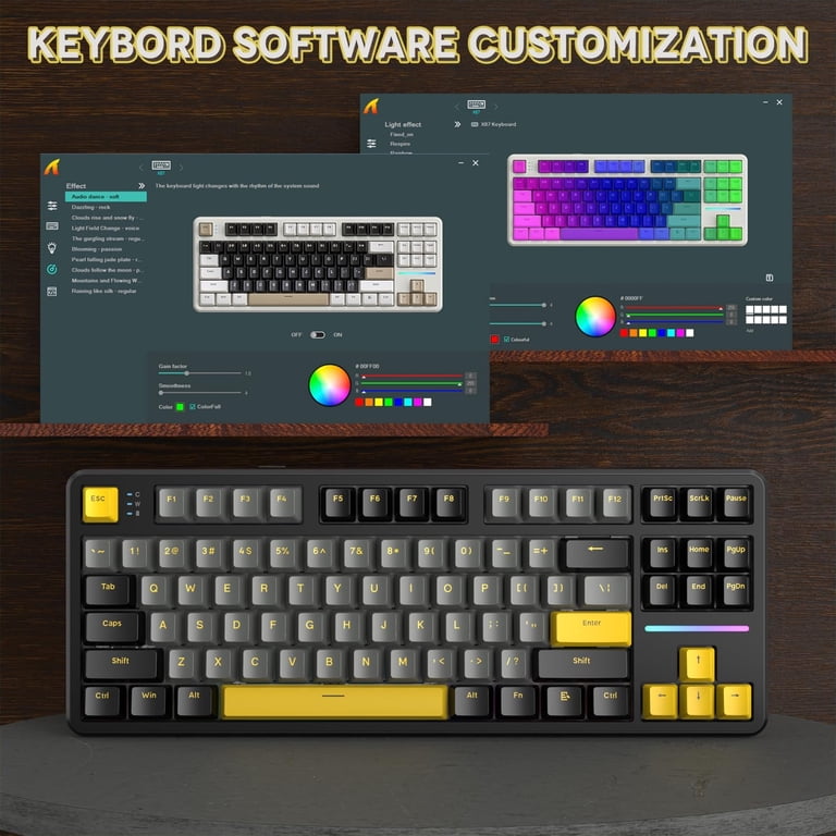 ATTACK SHARK X87 80% Wireless Mechanical Keyboard, BT5.0/2.4G/USB