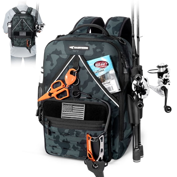 KastKing Fishing Tackle Backpack,Water-Resistant Fishing Bag With 2 Rod Holders,Fishing Gear and Equipment -KarryAll KastMate