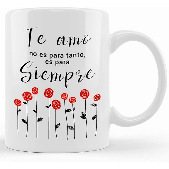 Tazas De Amor De Caf‚ Con Mensajes Para Esposa Regalo Aniversario Cumplea¤os San Valentino Spanish Mug, Ceramic Novelty Coffee Mug, Tea Cup, Gift Present For Birthday, Christmas Thanksgi