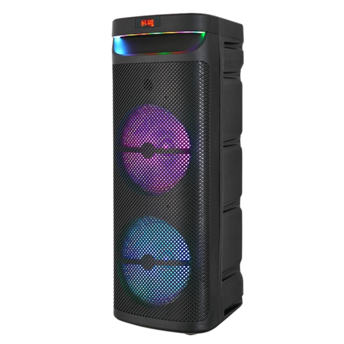Dual 10" Portable Wireless Bluetooth Party Speaker Heavy Bass Sound System Subwoofer w/ Mic FM