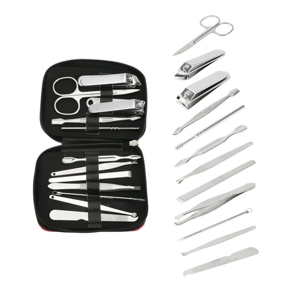 Unique Bargains 12-piece Set Animal prints Nail Clipper Kit for Women for Men Red Silver Tone