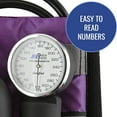 thumbnail image 2 of MABIS MatchMates Aneroid Sphygmomanometer and 31" Sprague Rappaport Stethoscope Combination Manual Blood Pressure Kit with Calibrated Nylon Cuff and Oversized Carrying Case, Adult Purple, 2 of 7