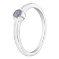 thumbnail image 2 of 925 Sterling Silver Simulated Alexandrite Birthstone CZ Ring For Girls Size 4, 2 of 4