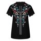thumbnail image 3 of Gibobby Blusas Para Mujeres Casual Tee Loose T Short V Blouse Womens Tops Side Tunic Neck Split Daily Floral Summer Vintage Sleeve Impreso elegante Lace Women's T Camisas（Azul， XL), 3 of 5