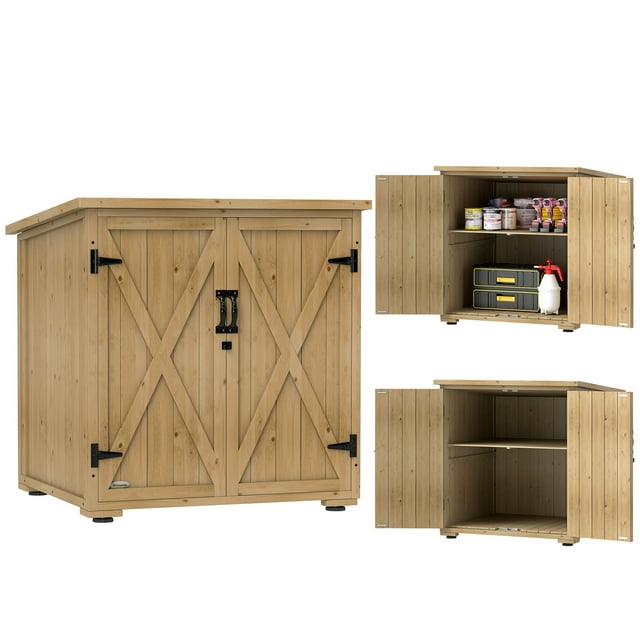 Outsunny Armoire de Rangement Extérieure en Bois Remise de Rempotage avec Tablette Ajustable