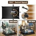 thumbnail image 6 of 2-Tier Dish Rack For Kitchen Counter, Dish Drying Rack With Dish Drainer, Stainless Steel Dish Rack Drain Set With Utensil Holder, Cutting Board Holder, Kitchen Dishes Organizers, Black, 6 of 13