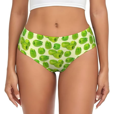 Womens Underwear - funny Bell Pepper No Show Seamless Underwear for Women  Soft Comfort Stretch Women s Panties  Hipster Ladies Panties Bikini Underwear Briefs
