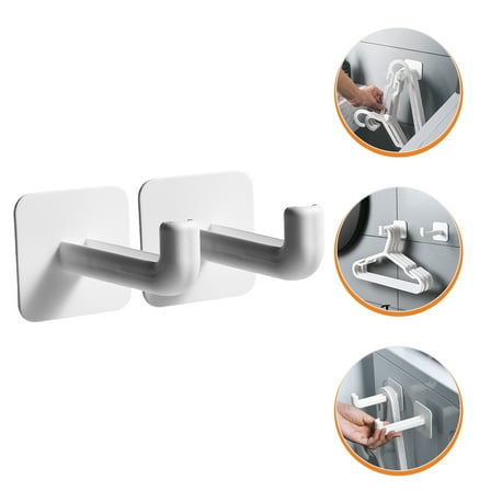 WHAMVOX  2 Pcs Clothes Hanger Organizer Wall Mounted Clothing Closet Storage Hook White