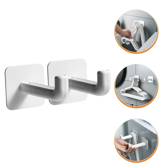 WHAMVOX  2 Pcs Clothes Hanger Organizer Wall Mounted Clothing Closet Storage Hook White