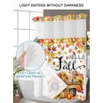 thumbnail image 4 of No Hook Cloth Fabric Shower Curtain with Snap in Liner, Orange Thanksgiving Waterproof Shower Curtains Set with See Through Top Window, Fall Truck Pumpkins Maple Leaves Retro Bath Curtains 48"x72", 4 of 6