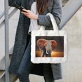 thumbnail image 7 of Easygdp Elephant Sunset in Kenya Plush Underarm Bag, Ladies Fluffy Shoulder Bag, Women Furry Tote Bag Y2K Plush Handbag for Autumn and Winter, 7 of 7