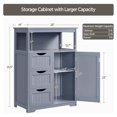 thumbnail image 3 of Tieyuny 35.5" Freestanding Bathroom Floor Cabinet with Door, 3 Drawers & Adjustable Shelf, Storage Organizer for Bathroom, Gray, 3 of 4
