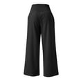 thumbnail image 5 of WTXUE Casual Outfits for Women, Pantalones De Mujer High Waist Wide Leg Palazzo Pants for Women Smocked Elastic Waist Loose Comfy Pants Pockets, Full-Length, 1-Black, 5 of 5