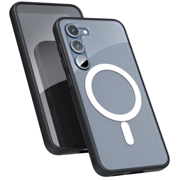 Encased Magnetic Case Designed for Samsung Galaxy S23 - Compatible with MagSafe Charging and Accessories, Clear/Black (2023 release)