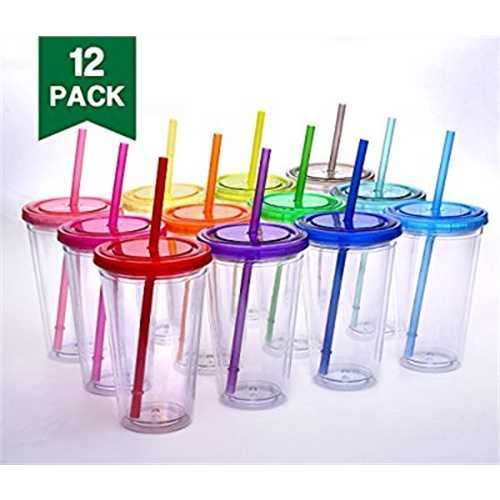 Cupture Classic 16 oz Candy Insulated Tumbler 12-Pack with Lid & Straw