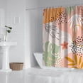 thumbnail image 2 of Boho Floral Shower Curtain 72x72 Inches - Tropical Leaves, Vintage Botanical Print, Waterproof Fabric for Chic Bathroom Decor, Modern Farmhouse & Bohemian Style, 2 of 5