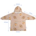 thumbnail image 7 of Light Brown Footballs and Cups Pattern Blanket Hoodies for Kids 6-13YR Oversize Wearable Blanket Hoodies for Boys Girls Teens, 7 of 7