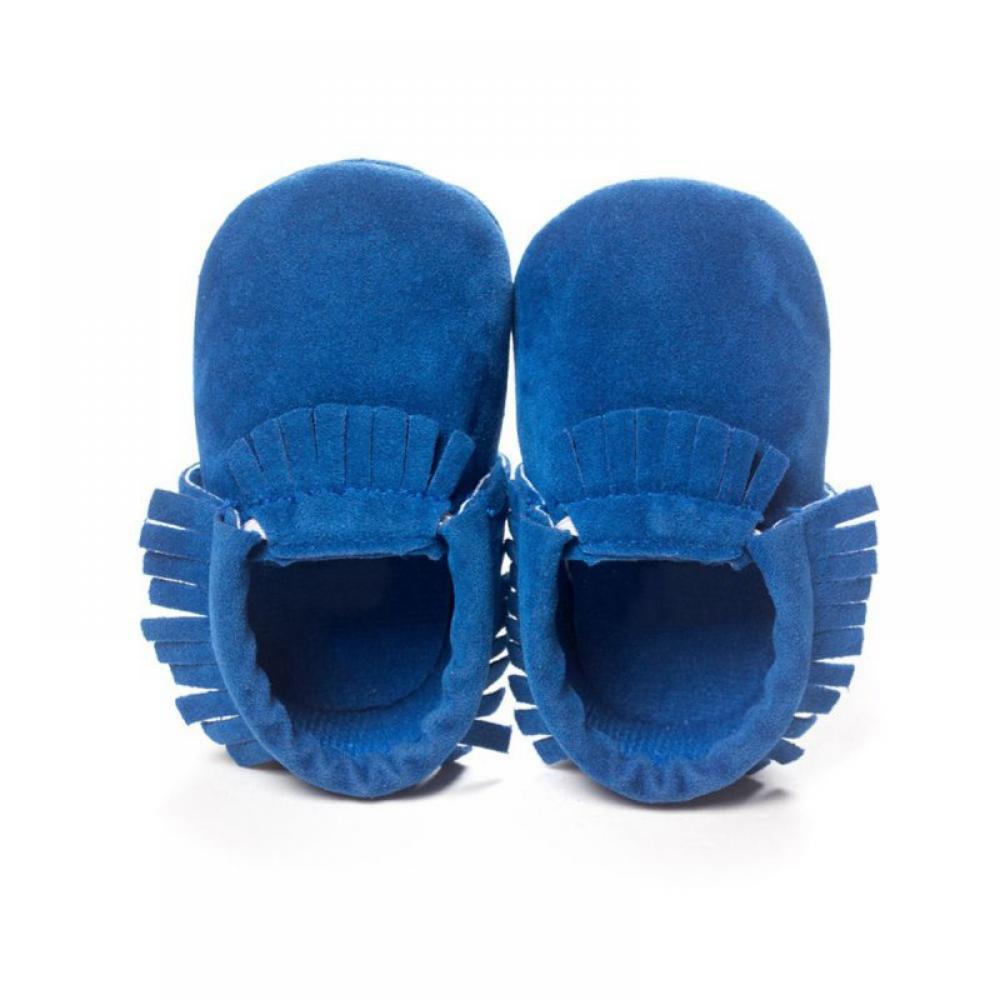 Baby Boy Girl Suede Leather Shoes Non-slip Soft Sole Casual Shoes Toddler PU Boots (Blue) - image 2 of 3