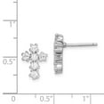 thumbnail image 3 of FB Jewels Sterling Silver Rhodium-plated CZ Cross Post Earrings, 3 of 3