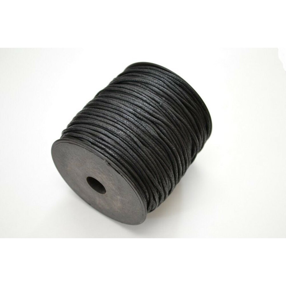 100 Meters Black Waxed Cotton Beading Cord Roll