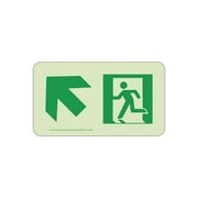 National Marker NYC Directional Signs; Up Left 4.5X8 Rigid 7550 Glo Brite MEA Approved 50R-1SN-UL