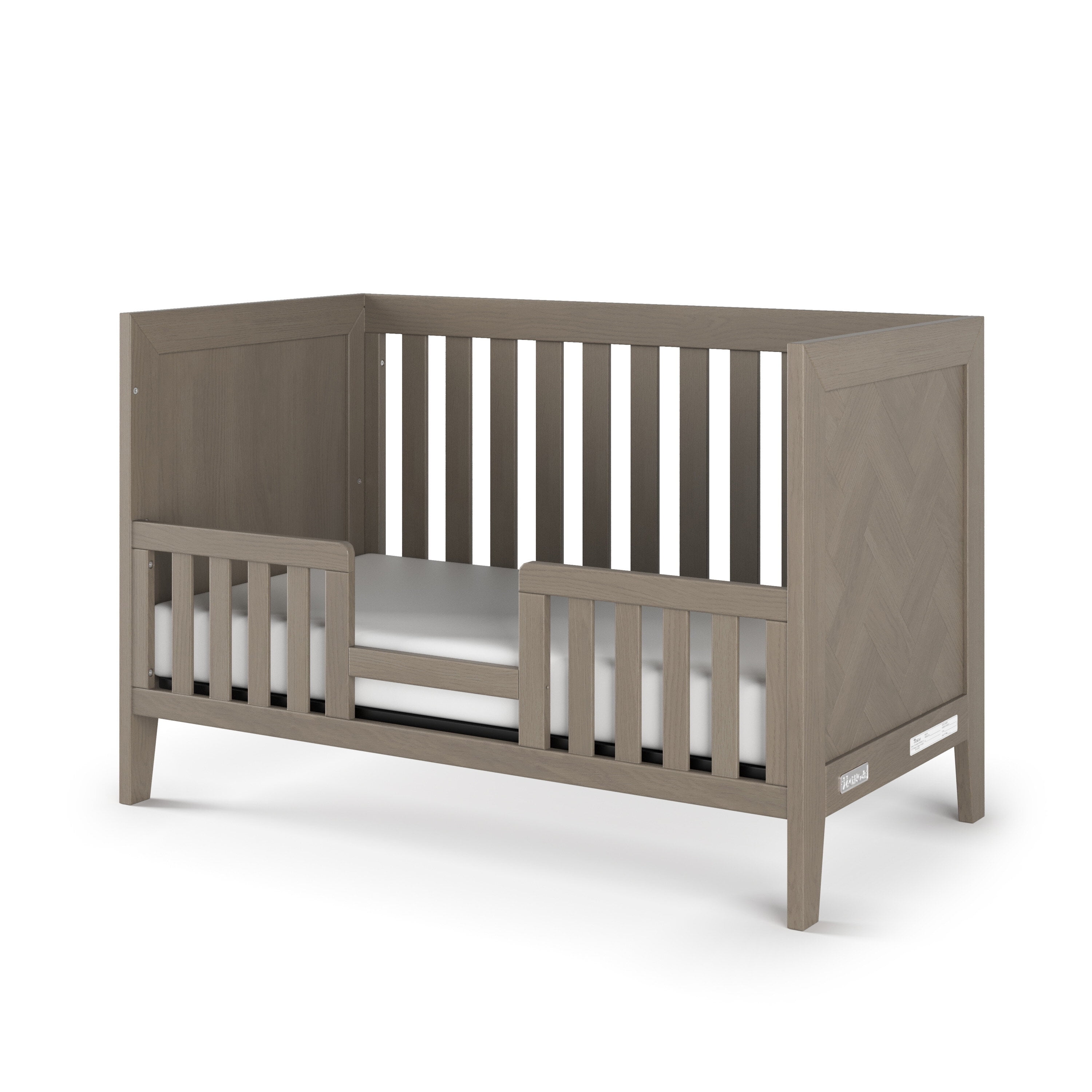 Child Craft Toddler Bed Guard Rail Converts Kieran Euro Crib into Toddler Bed, Made of Pinewood, Non-Toxic Finish (Crescent Gray)