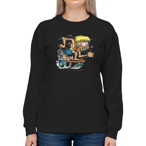Hot Rod Scooter Board Sweatshirt Women -T-Line Designs, Female 3X-Large