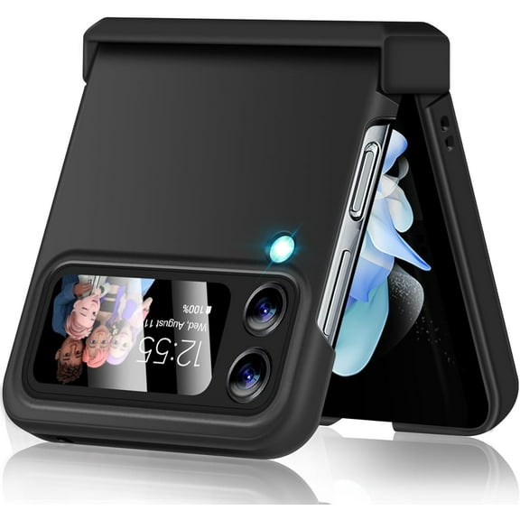 for Samsung Galaxy Z Flip 3 Case with Hinge Protection,Full Body Protective Cover Hard PC Ultra Slim Anti-Scratch Shockproof Lightweight Phone Case for Samsung Galaxy Z Flip 3 5G (Black)