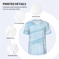 thumbnail image 5 of Fotbe Light Blue Marble Baseball Jersey Shirt for Men and Women, Casual Short Sleeves Button Down T-Shirt-Small, 5 of 9