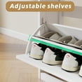 thumbnail image 4 of Shoe Storage Bench, Entryway Shoe Cabinet with 1 Drawer, 3 Flip Drawers, Hidden Design, Shoe Organizer Cabinet with 3-Position Adjustable Shelf for Living Room, Hallway, Foyer, White, 4 of 7