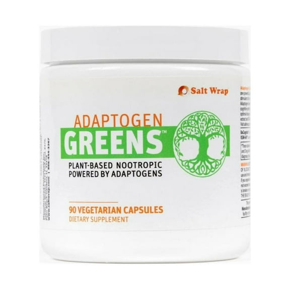 SaltWrap Adaptogen Greens - Caffeine Free Nootropic for Cortisol Support, Recovery, Stress, Natural Energy, & Mood