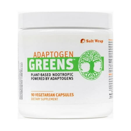SaltWrap Adaptogen Greens - Caffeine Free Nootropic for Cortisol Support, Recovery, Stress, Natural Energy, & Mood