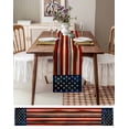 thumbnail image 6 of Hokiten Table Runners 48 Inches Long Dress Scarves, Retro American Flag Farmhouse Kitchen/Dining Table Runner, Short Coffee Tablerunners, Blue Red USA Flag Vintage Wood 13x48 Inch, 6 of 7