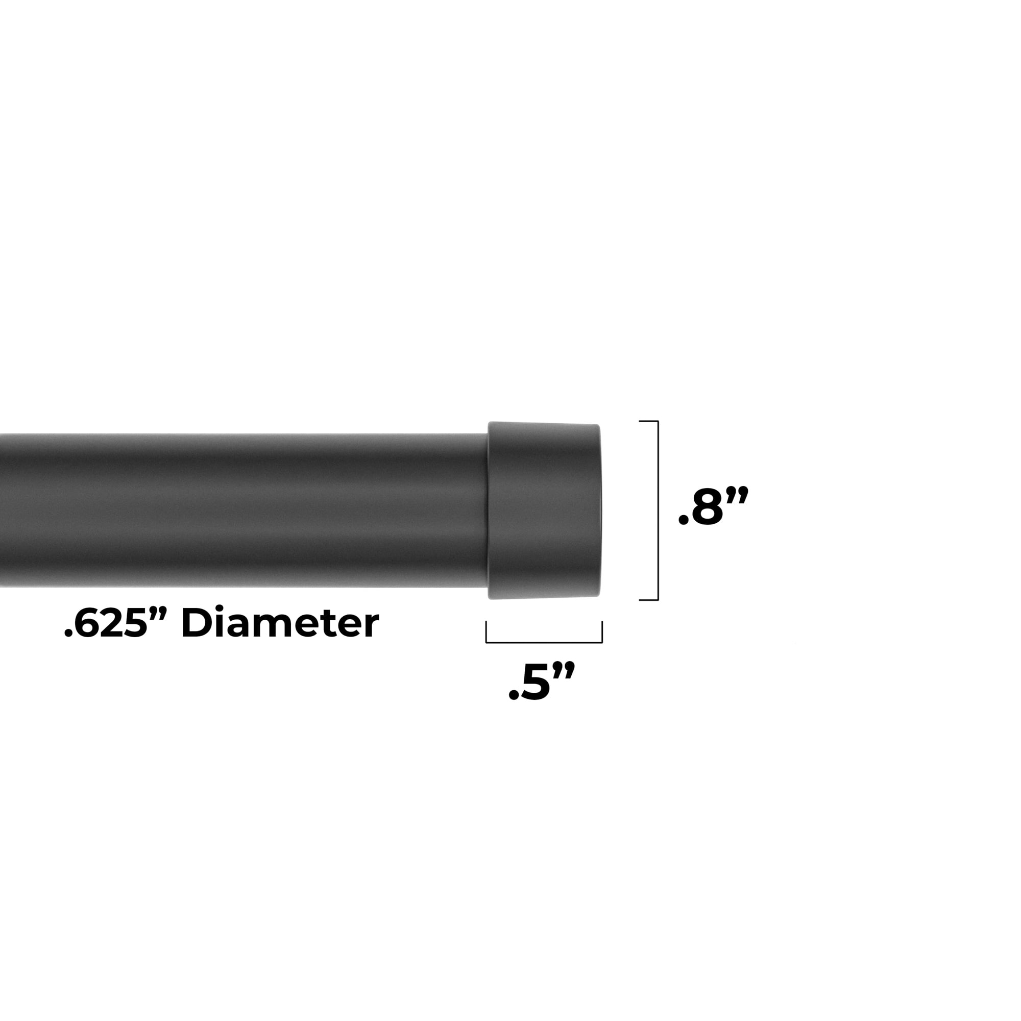 Better Homes & Gardens 5/8" Matte Black Adjustable Add-On Curtain Rod Kit, 32-120"