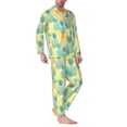 thumbnail image 2 of Uemuo Pineapples1 Pattern 2-Piece Loungewear Set - Men’s Soft Sleepwear, Cozy Winter PJs, Comfy Sleep Set-Medium, 2 of 7