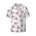 thumbnail image 3 of Goofa Pink Butterflies (2) Printed Men's Casual Short-sleeved Shirt,Lightweight Breathable Button-down,Summer Casual men's top,Versatile Fashion shirt-3X-Large, 3 of 7