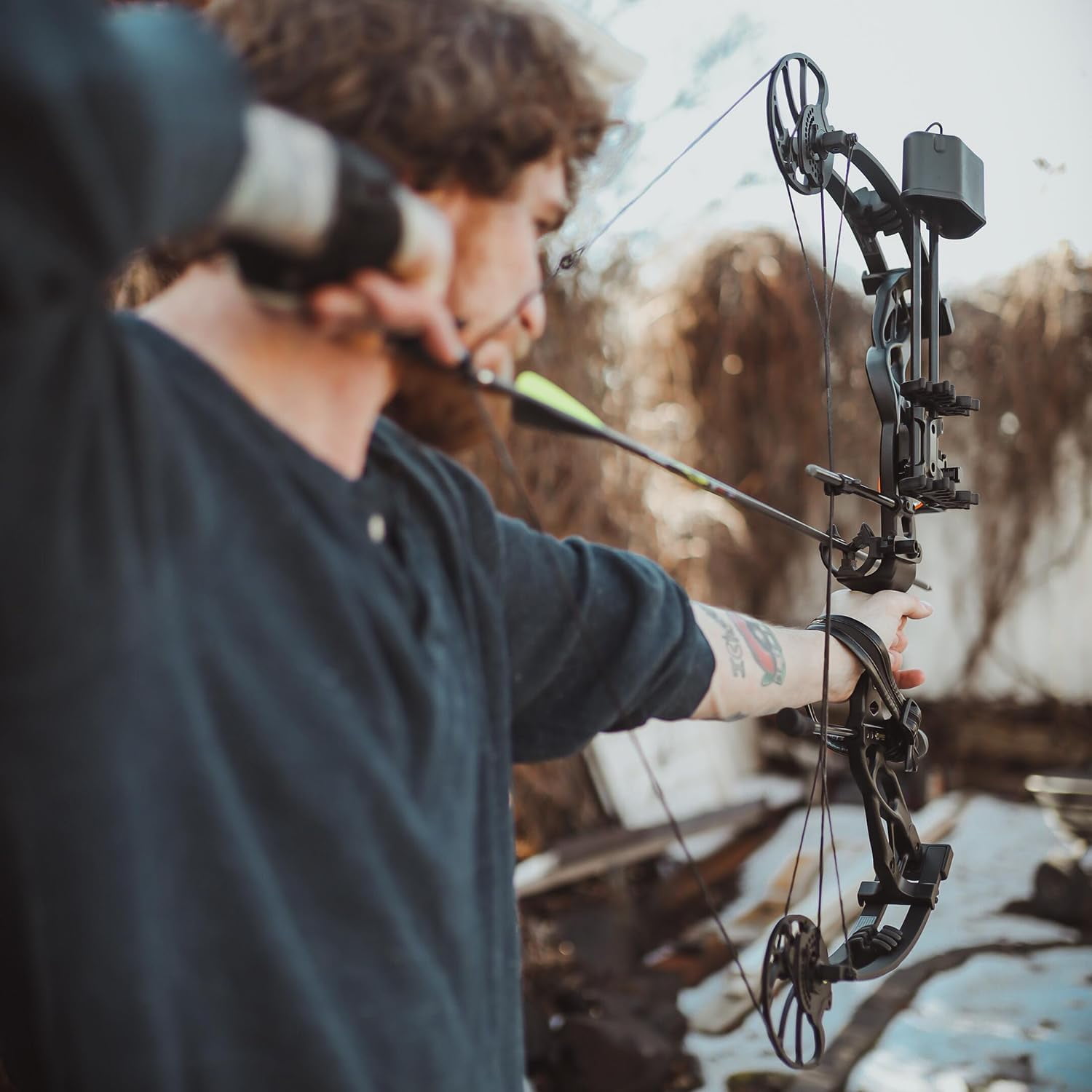 Sanlida Dragon X9 Ready to Hunt Compound Bow Package for Adults, Archery Compound Bow and Arrow Set, 0-70 Lbs Draw Weight, No Bow Press Needed, Limited Life-time Warranty (Black)