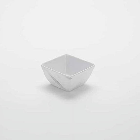 American Metalcraft MWMSQ5 Melamine Matte Square Bowl, White Marble, 19-Ounces