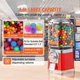 thumbnail image 2 of Gumball Machine - 16" Candy Vending Machine, PC Dispenser for Bouncy Balls & Capsules, Coin Operated, Red, 2 of 7