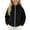 .Black, variant on Agkizg Girls Stand Collar Fleece Jacket Thick Warm Winter Coat with Pockets Solid Color Casual Outerwear