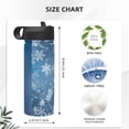 thumbnail image 4 of Yiaed Snowflakes1 Print Water Bottle with Straw Lid, Stainless Steel Double Wall Insulated Water Bottle | Leak-Proof and Spill-Proof Water Bottle, 4 of 8