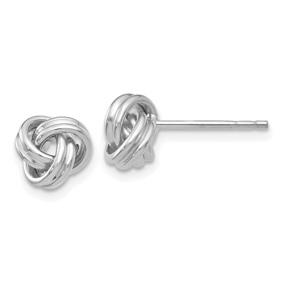 10k White Gold Love Knot Post Earrings 10k White Gold Earrings