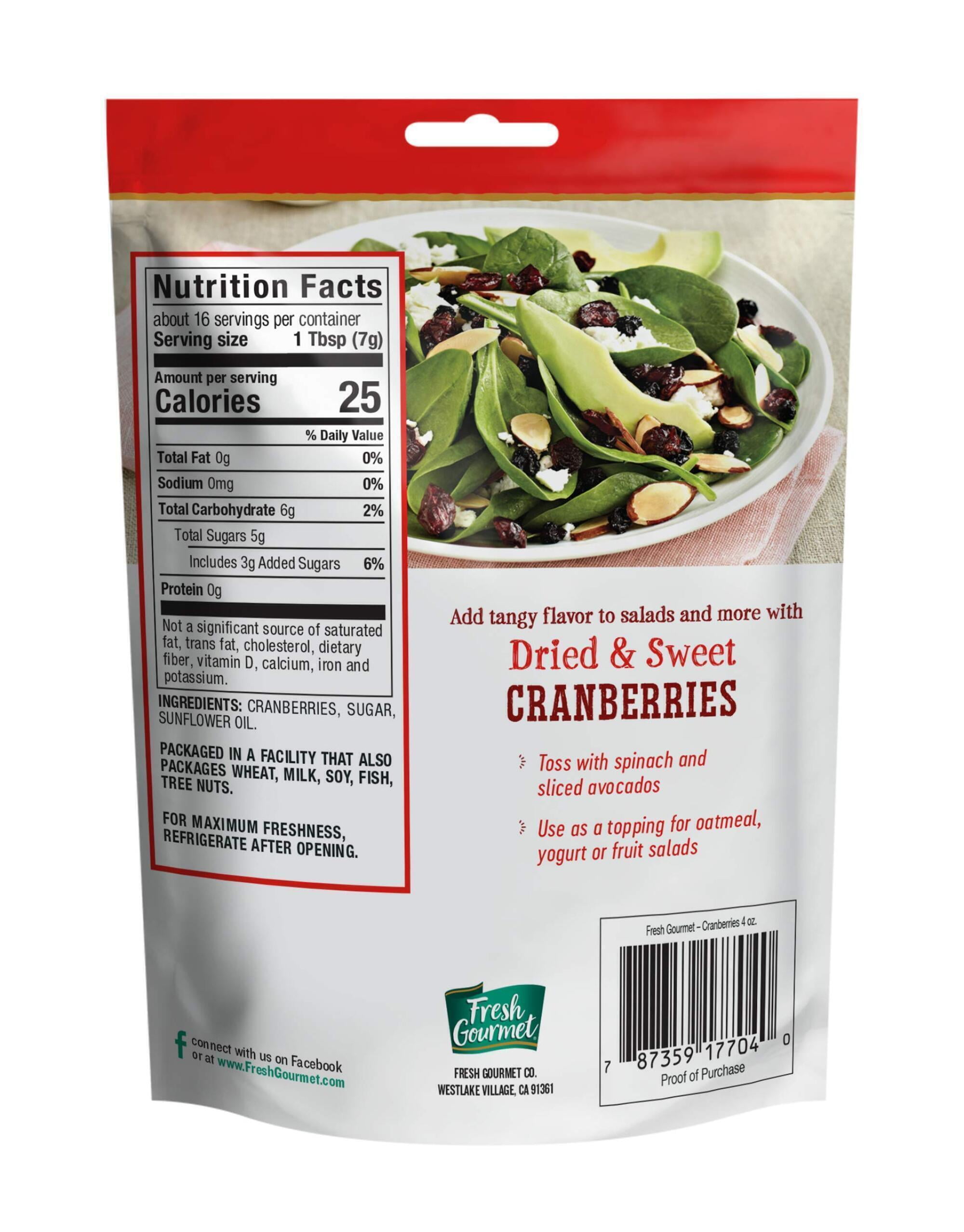 Fresh Gourmet Dried & Sweet Cranberries (Pack of 32)