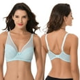 thumbnail image 4 of Curve Muse Women's Plus Size Minimizer Unlined Underwire Full Coverage Bra-3PK-GREEN,PINK,LT BLUE-38D, 4 of 7