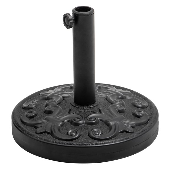 Crestlive Products 30 lbs Heavy Duty Round Stone Patio Umbrella Base Black