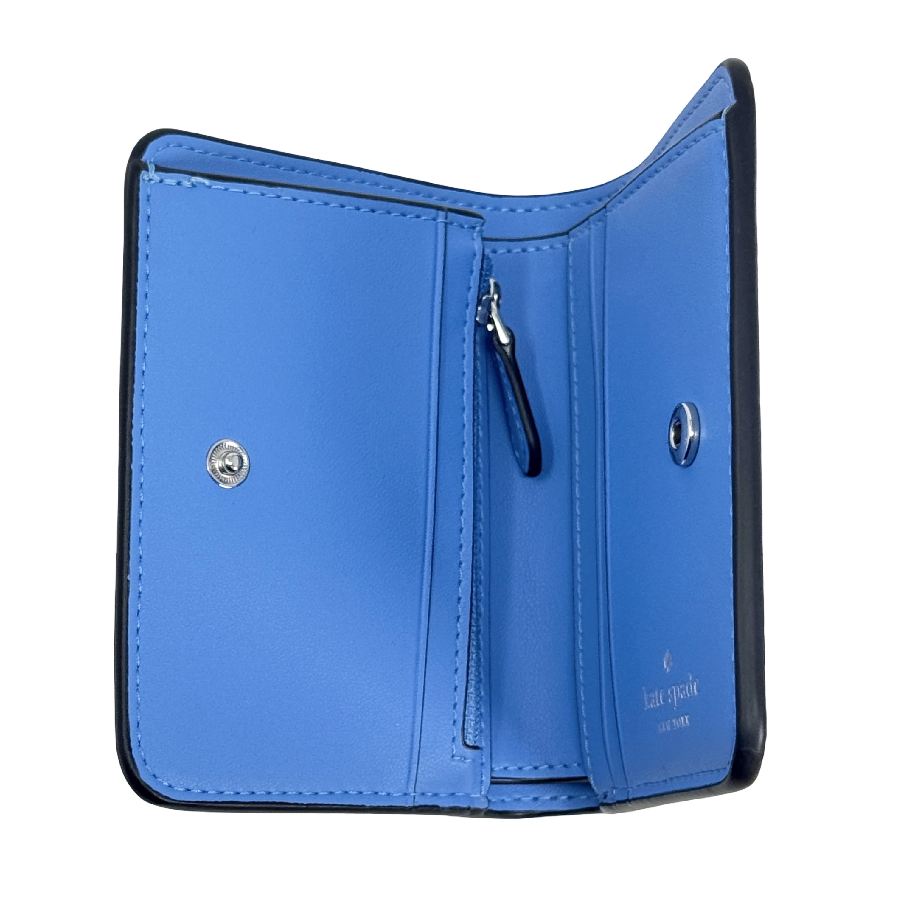 Kate Spade New York Women's Lena Small Pebbled Leather Bifold Wallet (Blue)