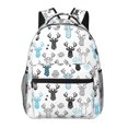 thumbnail image 1 of Balery Winter Art Blue and Black Moose Mochila Escolar Impresa, Mochila Ligera para Viajes Casual, Mochila Duradera y Cómoda Multifuncional, Mochila para Laptop-One Size, 1 of 5
