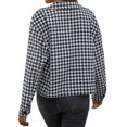 thumbnail image 5 of Xuanfei Women Houndstooth Graphic Lapel Button Down Long Sleeve Jacket Coat, 5 of 7