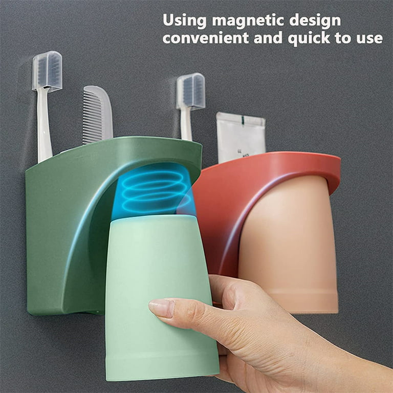 Toothbrush Holder With Cup Holder Bathroom Organizer Toothpaste